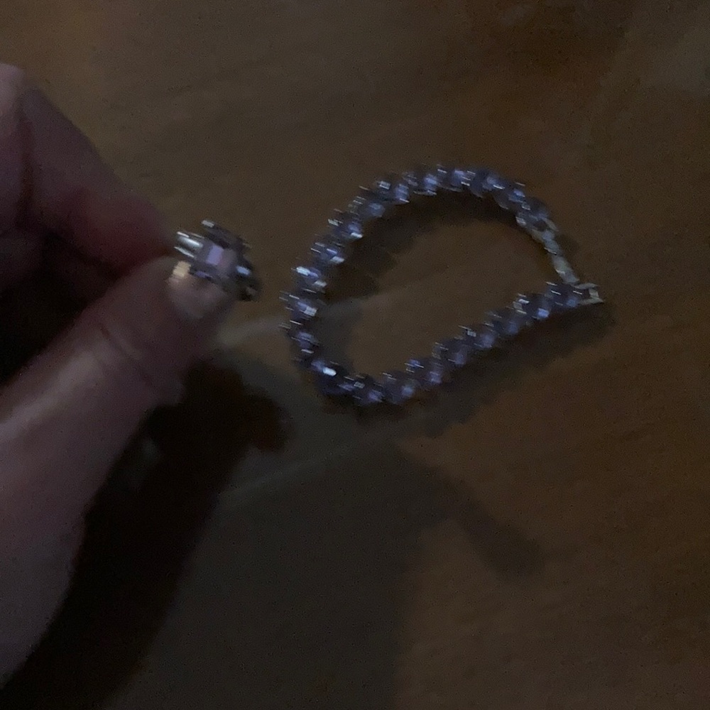 Purple gem ring and bracelet